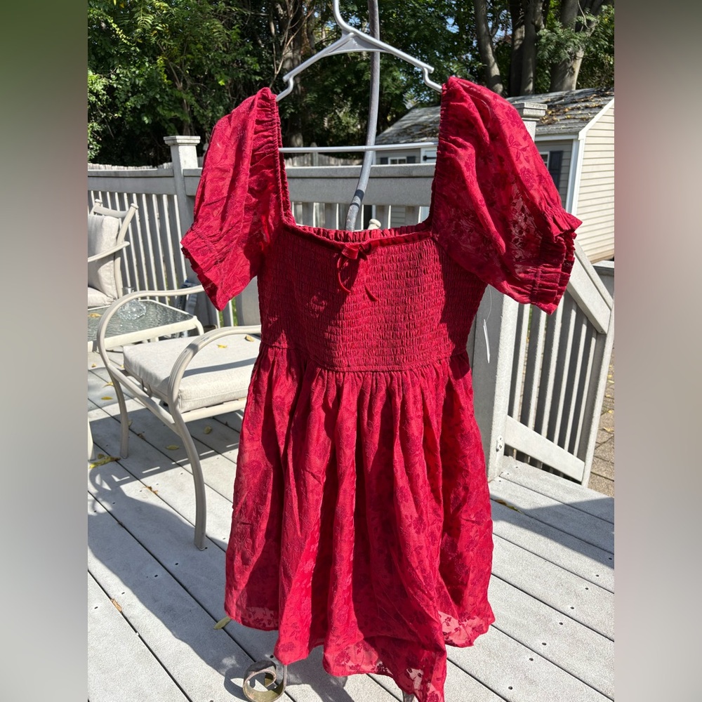 Altar’d State Ramona Dress XL Puff Sleeve Bow Coquette Holiday Floral